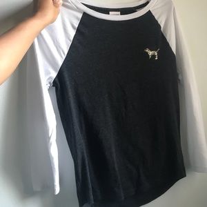 Pink bling long sleeve tee